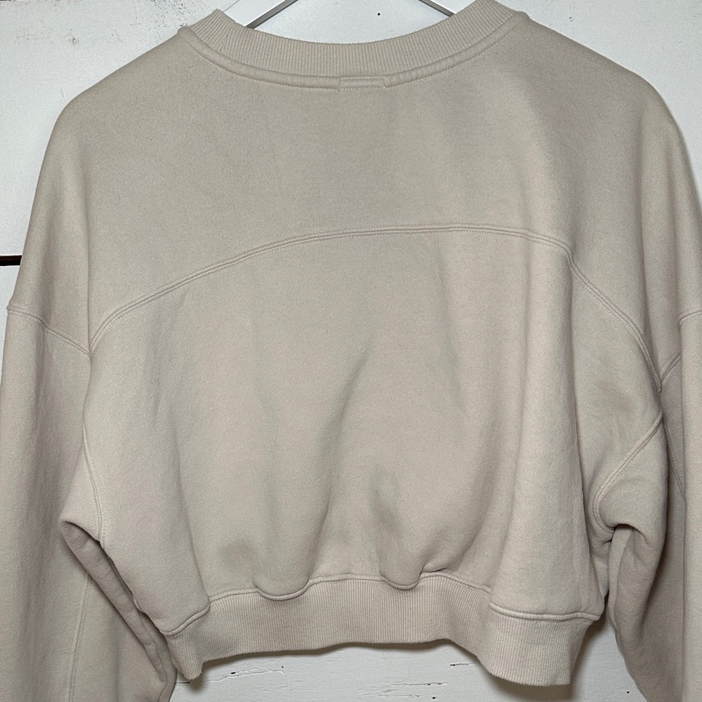 Offline by Aerie Beige Cloud Fleece Cropped Crewneck Sweatshirt - Picture 7 of 9